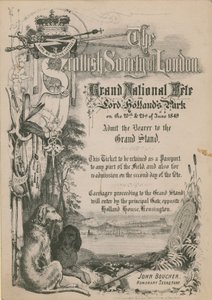 Billett til Spanish Society of London Grand National Fete i Lord Hollands Park av English School