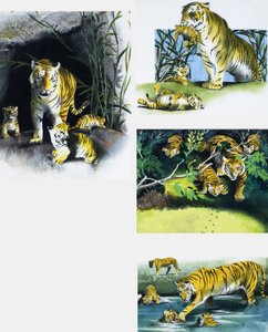 Tiger og unger av English School