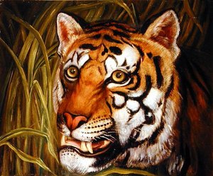 Tiger, tiger som brenner... (olje på lerret) av English School