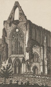 Tintern Abbey, vestfronten (litho) av English School