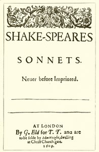 Tittelside til Shakespeares sonetter, 1609 av English School