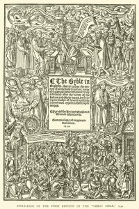 Tittelside til den første utgaven av den store bibelen, 1539 av English School