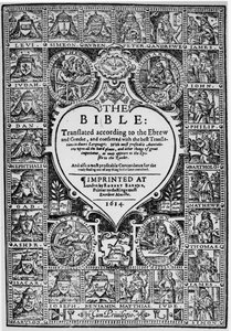 Tittelside for den engelske oversettelsen av Geneva Bible, 1614 av English School