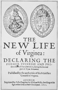 Tittelside fra 'The New Life of Virginea', utgitt London av English School
