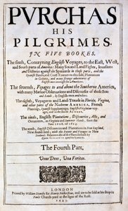 Tittelside til Purchas his Pilgrimes av Samuel Purchas, utgitt 1625 av English School