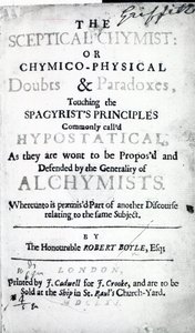 Tittelside til The Skeptical Chymist av Robert Boyle, 1661 (trykk) av English School