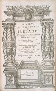 Tittelside til A View of the State of Irelande og The Historie of Irelande, 1633 av English School