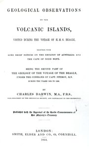 Tittelside til Geological Observations on the Volcanic Islands av Charles Darwin, 1844 (trykt papir) av English School