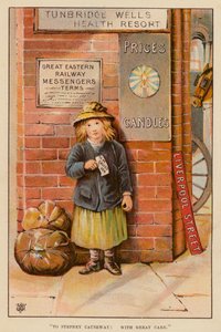 "Til Stepney Causeway, med stor omhu" (farge litho) av English School