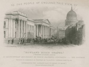 Til folket i England denne utsikten over Rowland Hills Chapel av English School