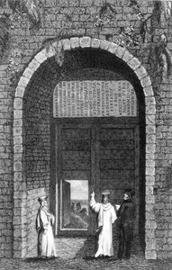 Gravstein til den britiske ambassadøren, Edward Barton (d.1597) over en klosterport på Princes Islands, fra Residence at Constantinople av Robert Walsh, 1836 av English School