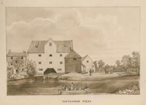 Tottenham Mills, London (wc på papir) av English School