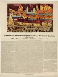 Tower of London Fire, 1841 av English School