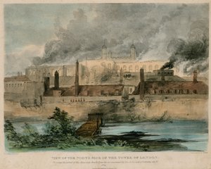 Tower of London Fire, 1841 av English School