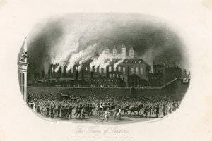Tower of London Fire, 1841 av English School