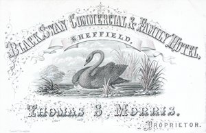 Trade card, Black Swan Commercial & Family Hotel av English School