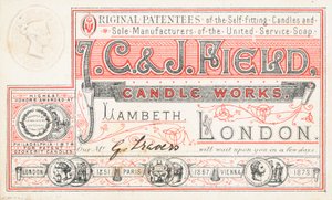 Fagkort, J C og J Field Candle Works av English School