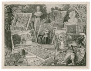 Handelskort fra Robert Martin, fremme ferdigheter innen litografisk kunst, 1830 av English School