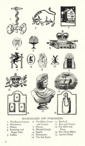 Handelstegn: Bokhandlere og forlag (litho) av English School