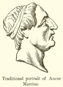 Tradisjonelt portrett av Ancus Marcius av English School