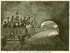 Prøvetur på den underjordiske jernbanen, 1863 av English School