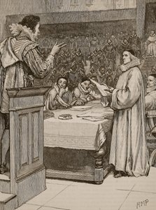 Trial of Buckingham, illustrasjon fra Cassells Illustrated History of England (sepia-foto) av English School
