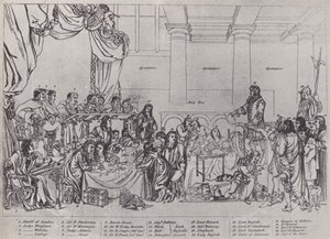 Rettssak mot Lord William Russell (litho) av English School