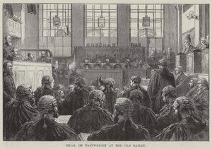 Rettssak mot Wainwright ved Old Bailey (gravering) av English School