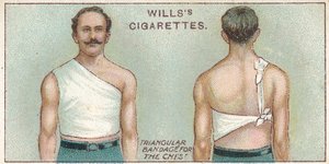 Trekantet bandasje for brystet, nr. 37 fra First Aid-serien med Willss Cigarettes-kort, 1913 av English School