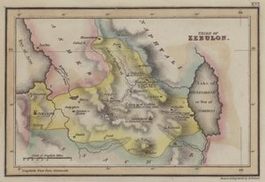 Tribe of Zebulon (farget gravering) av English School