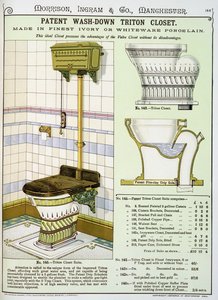 Triton Closet fra en katalog over sanitærvarer produsert av Morrison, Ingram & Co., Manchester, utgitt ca. 1890 av English School