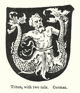 Triton, med to haler, tysk (gravering) av English School