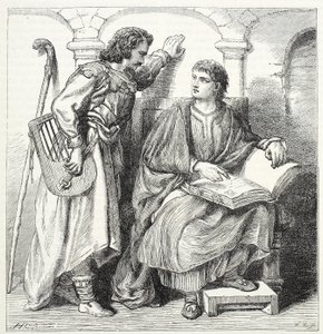 Trubadur og Barbe, illustrasjon fra The History of Protestantism av James Aitken Wylie (1808-1890), pub. 1878 av English School