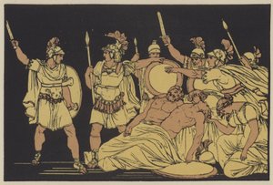 Turnus over likene til Almo og Galaesus (farge litho) av English School