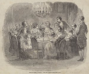 Tolvte natt i Frankrike, "Kongen drikker" (gravering) av English School