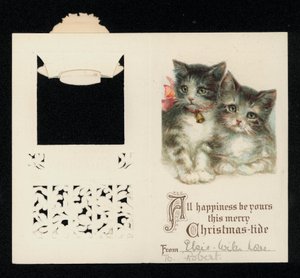 Zwei Kätzchen, Weihnachtsgrußkarte
