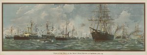 Typer av marinen ved Royal Naval Review i Spithead, 23. juli (chromolitho) av English School