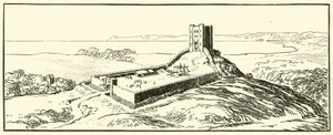 Typisk Norman Castle (blekk på papir) av English School