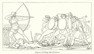 Ulysses dreper frierne (litho) av English School