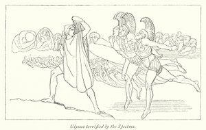 Ulysses livredd av Spectres (litho) av English School