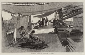Under markisen om bord på "Undine" (gravering) av English School