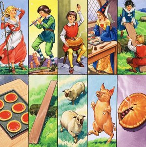 Uidentifisert montasje av barnerimfigurer av English School