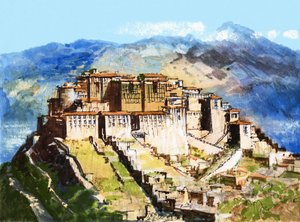 Uidentifisert sted, muligens Tibet av English School
