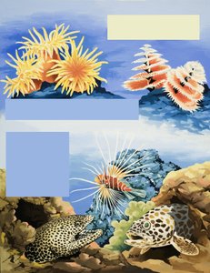 Uidentifisert undervannsflora og -fauna av English School