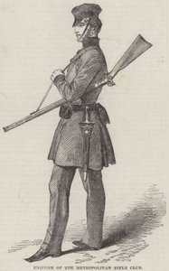 Uniform fra Metropolitan Rifle Club (gravering) av English School