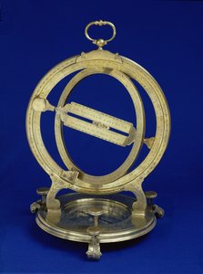 Universal Equinoctian Standing Ring Dial, sannsynligvis laget av Thomas Heath, ca. 1730 (messing)