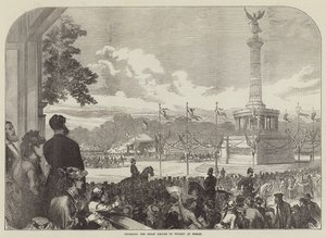 Avduking av Sedan Column of Victory i Berlin (gravering) av English School