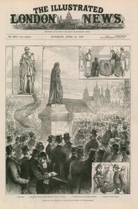 Avduking av statuen av Lord Beaconsfield i Westminster av English School