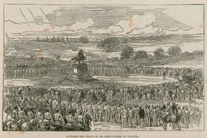 Avduking av statuen av Sir James Outram i Calcutta av English School