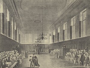 Øvre skole, 1816 (gravyr) av English School